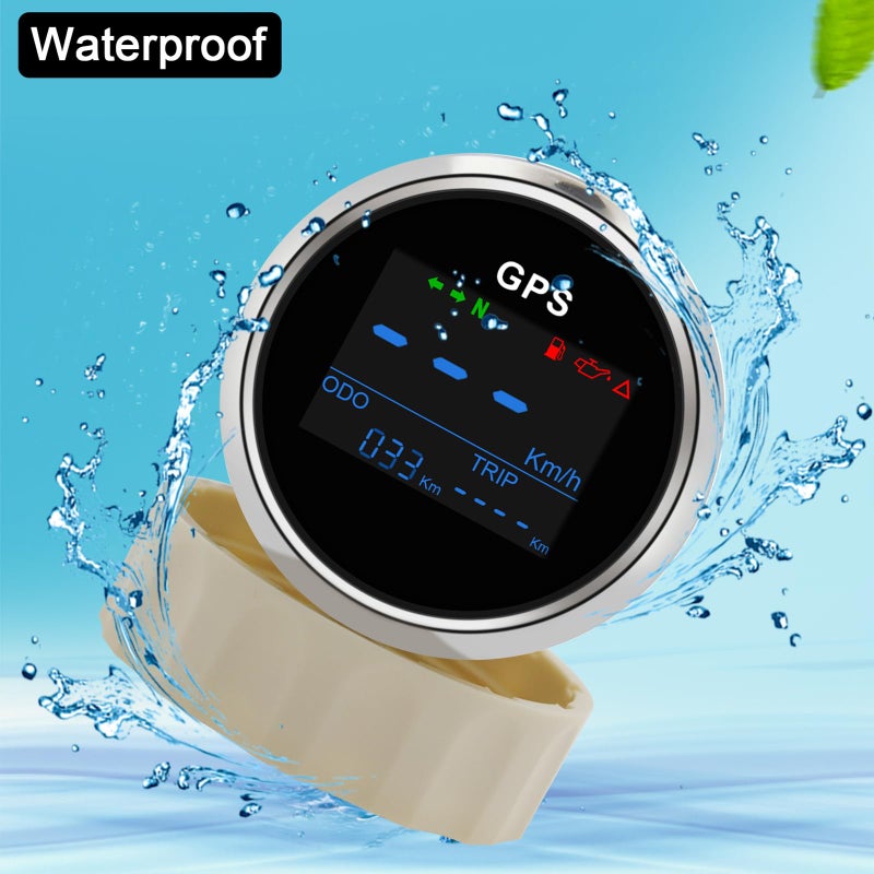 Geloo عداد سرعة GPS رقمي 52 مم 2" - عداد سرعة ومقياس مسافة مقاوم للماء مع هوائي GPS - قابل للتعديل للبحرية، السيارة، الشاحنة، القارب - حماية ضد الضباب 9-32 فولت - Image 2